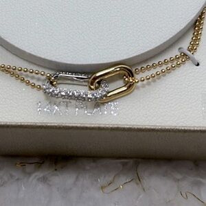 Simply Silver Two tone Bracelet 14kT plate adjustable